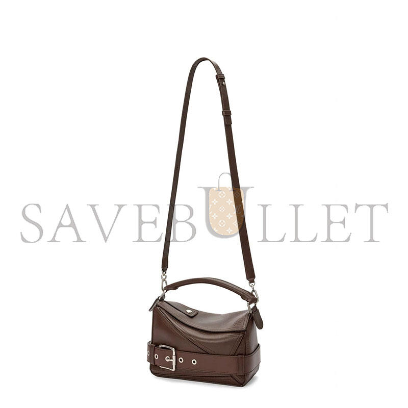 L0ew* small puzzle biker bag in shiny calfskin a510s21xc7 (24*16.5*10.5cm)